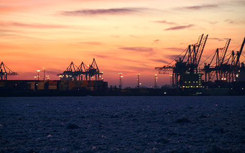 Winter im Hamburger Hafen