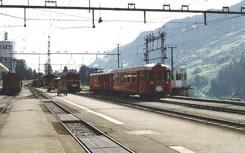 Bahnhof DISENTIS der RHTISCHEN BAHN und FURKA-OBERALP BAHN