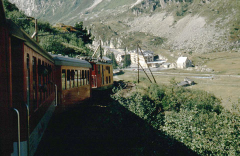 FURKA-OBERALP BAHN in Gletsch, 1980