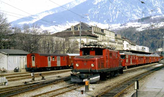 Das VZ-Krokdil. Diese Loks waren die Standardzugmaschinen des Glacier bis Ende der Sechziger Jahre